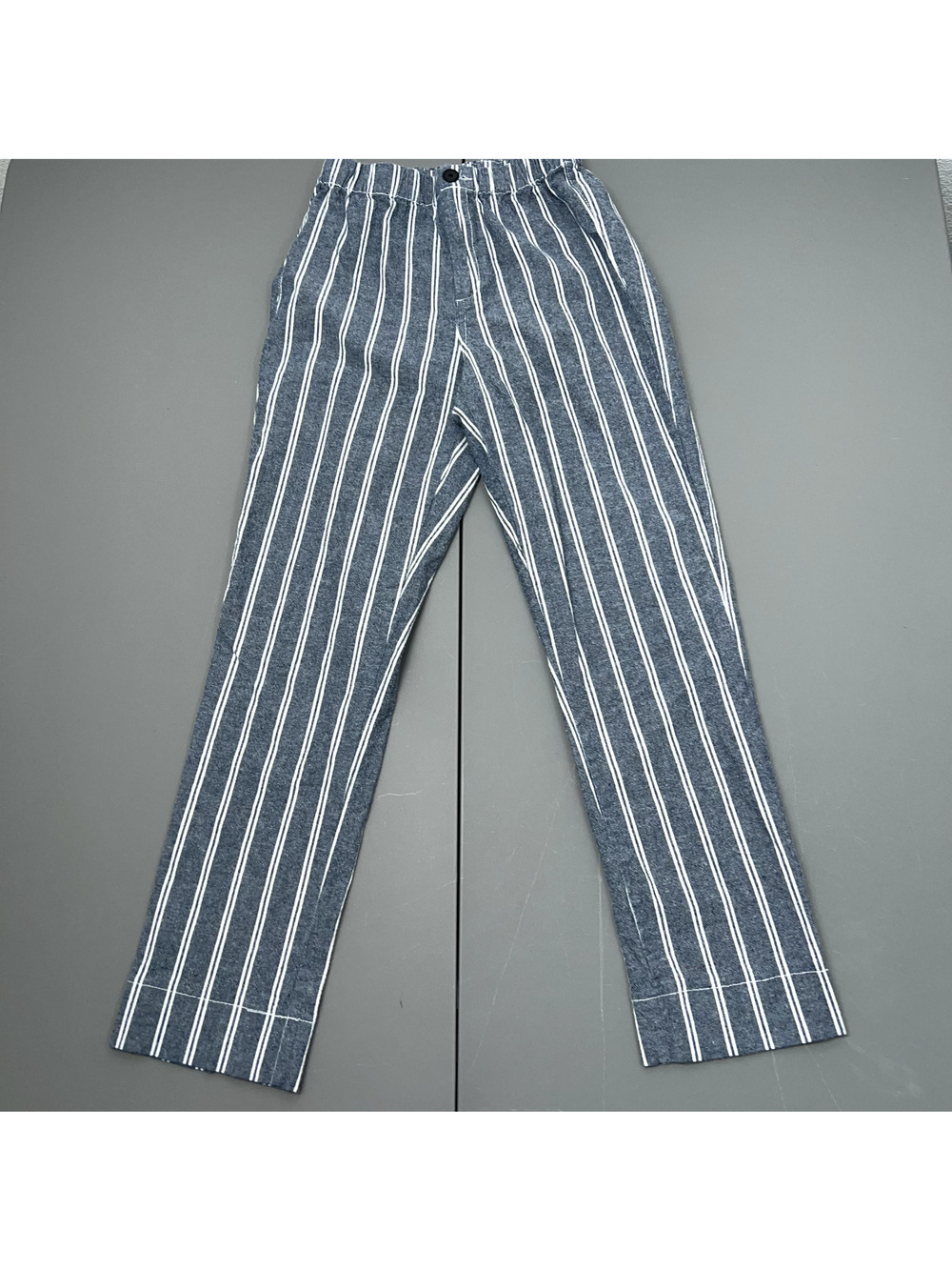 John Galt Pant Women XS (23-24" waist) Blue Striped Straight Leg Ankle